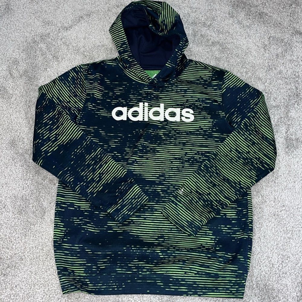 Adidas Green/Blue Digital Camo Hooded Hoodie Sweatshirt XL Youth Kids Seahawks